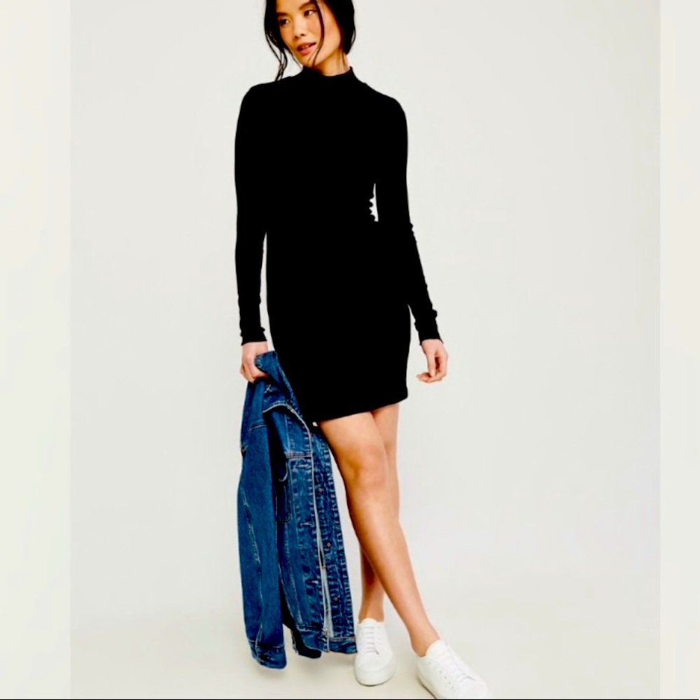 A&F Ribbed Knit Mock Neck Dress